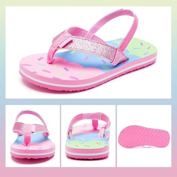 Kids' Flip Flops | Elastic Back Straps | Ice Cream Design - Picture 9 of 9